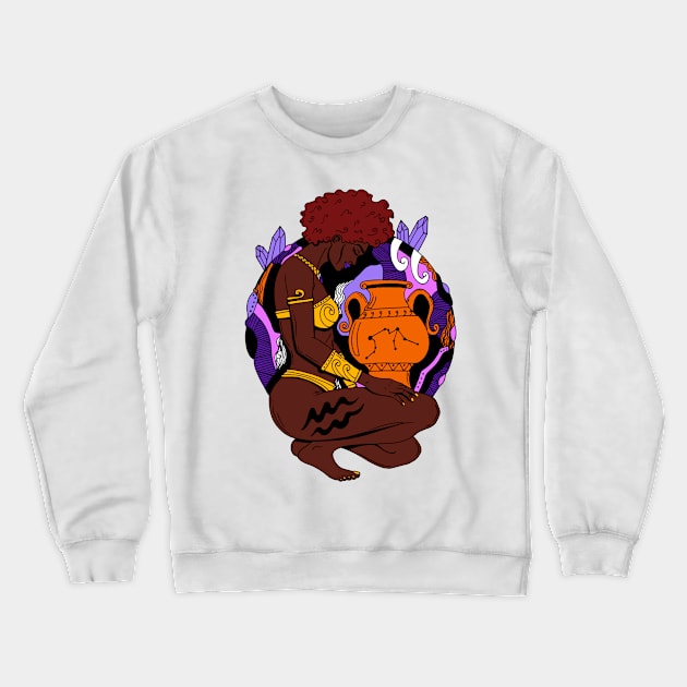 Aquarius Beauty Nubian Edition Crewneck Sweatshirt by kenallouis